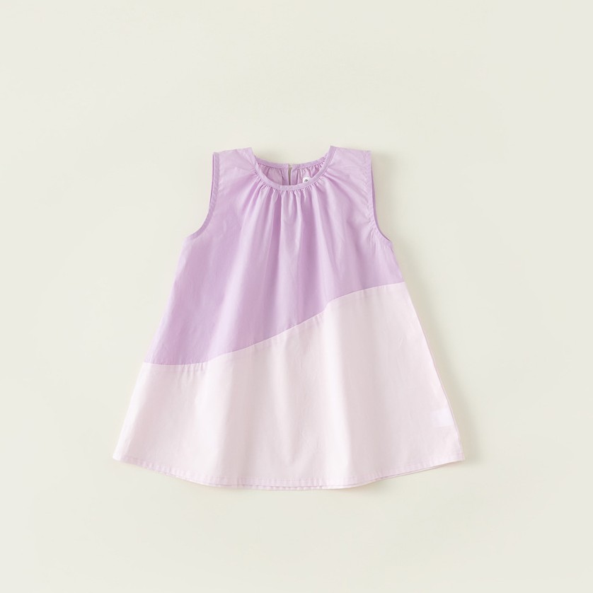 Baby Toddler Girl Block Color Sleeveless Dress