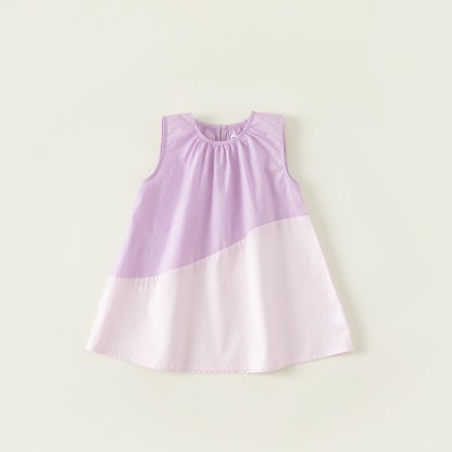 Baby Toddler Girl Block Color Sleeveless Dress