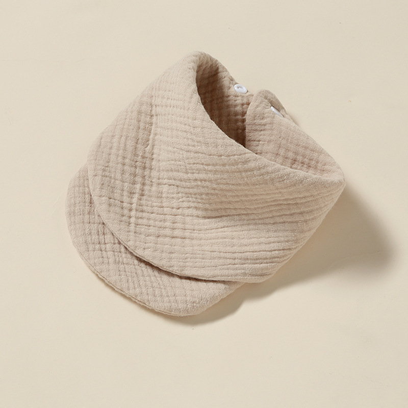 Newborn 6 Layers Wrinkle Square Solid Bib