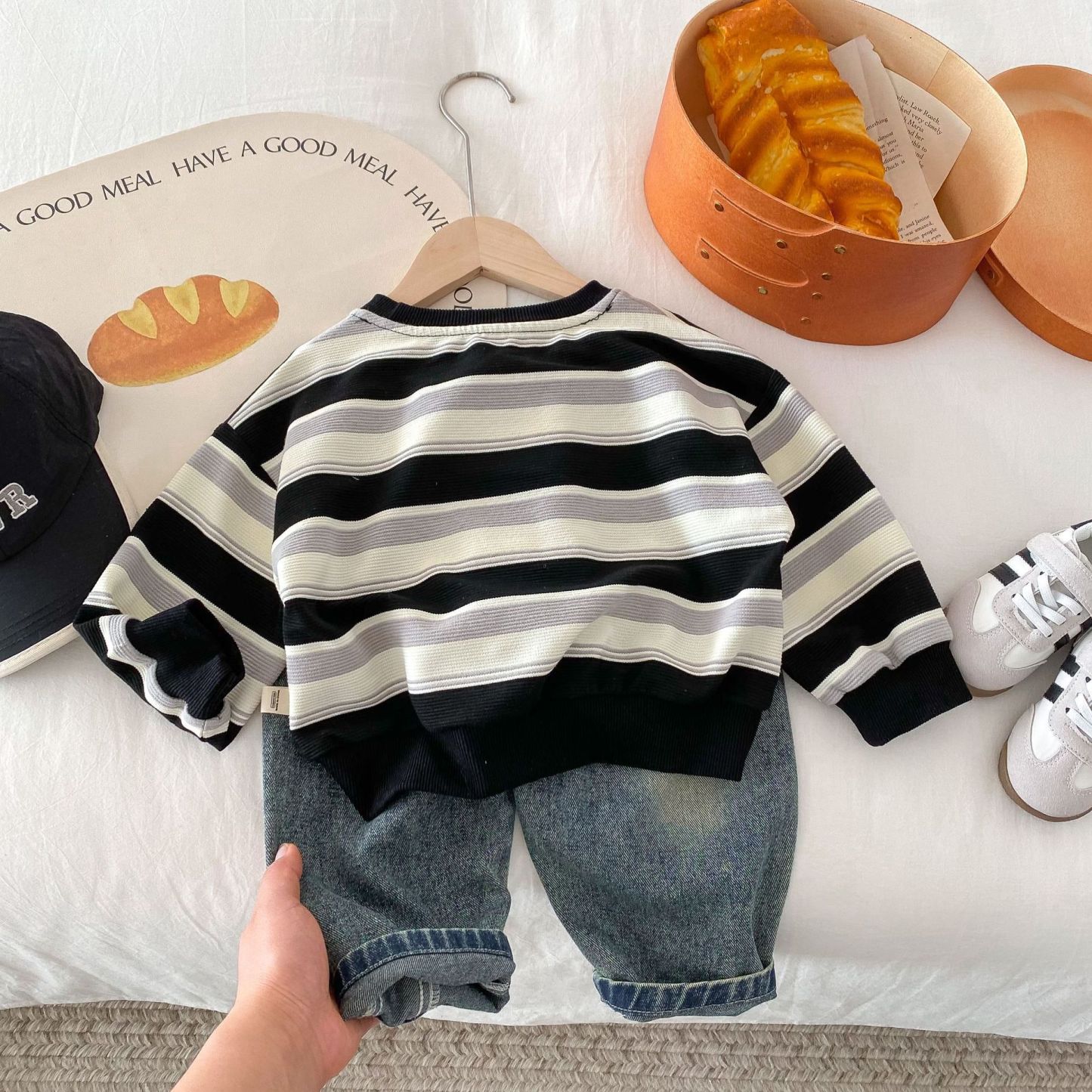 Baby Boy"Good"Long Sleeve Sweatshirt-kissminis