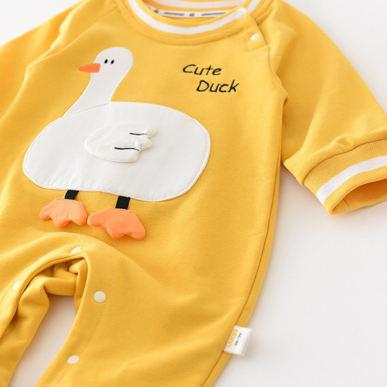 Baby Cute Duck Graphic Long Sleeve Romper and Sweatshirt-kissminis