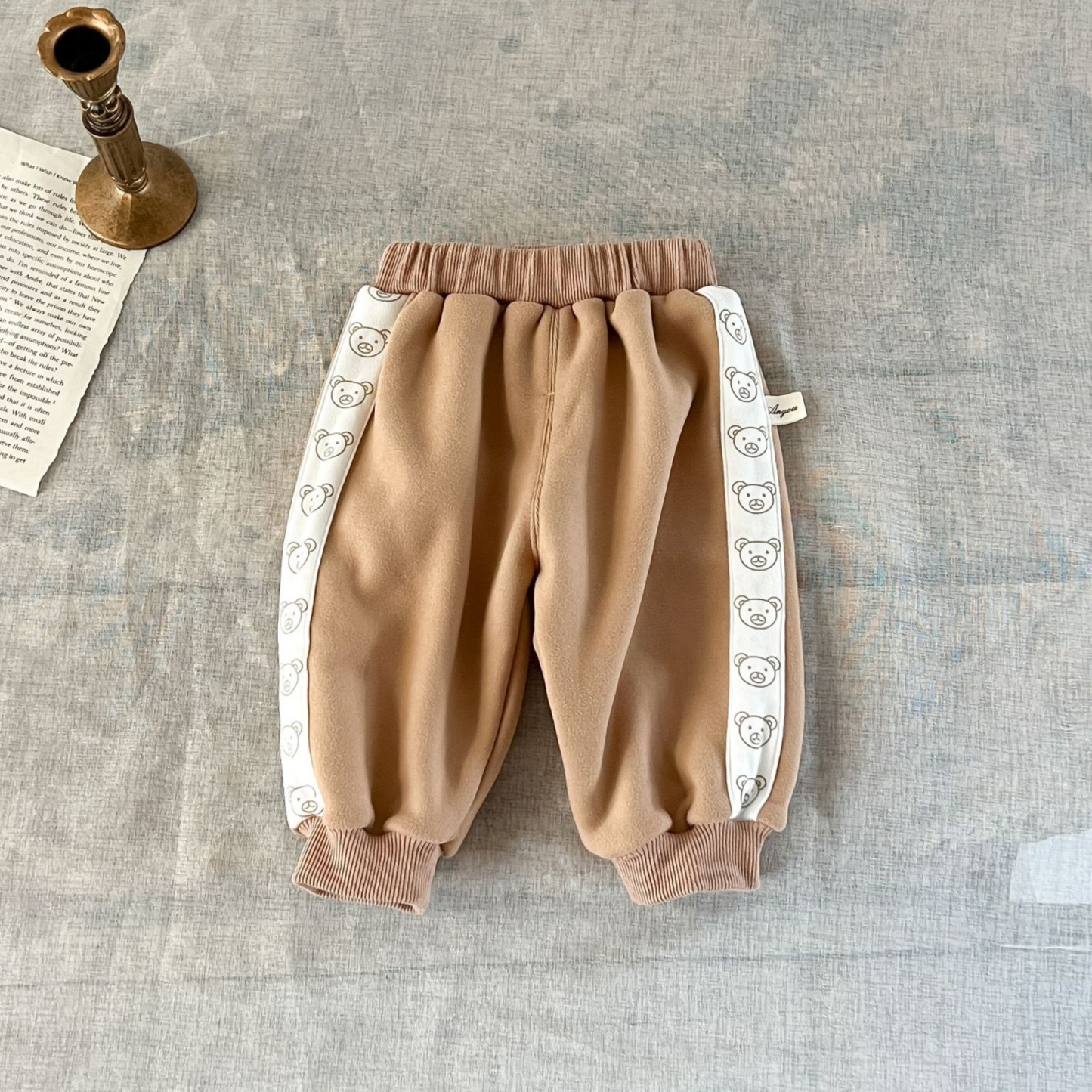 Winter Baby Shaker Fleece Bear Graphic Sweatshirt and Pant Set-kissminis
