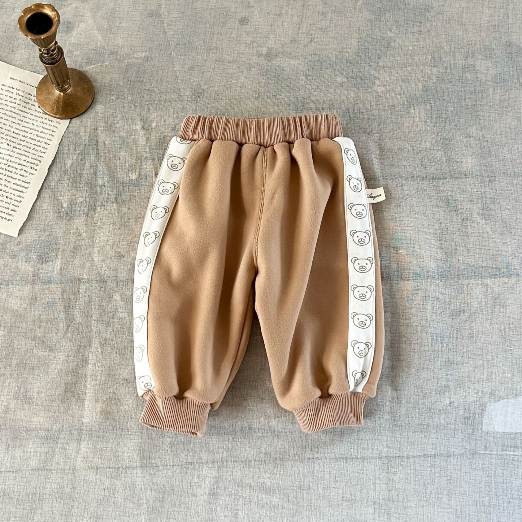 Winter Baby Shaker Fleece Bear Graphic Sweatshirt and Pant Set-kissminis