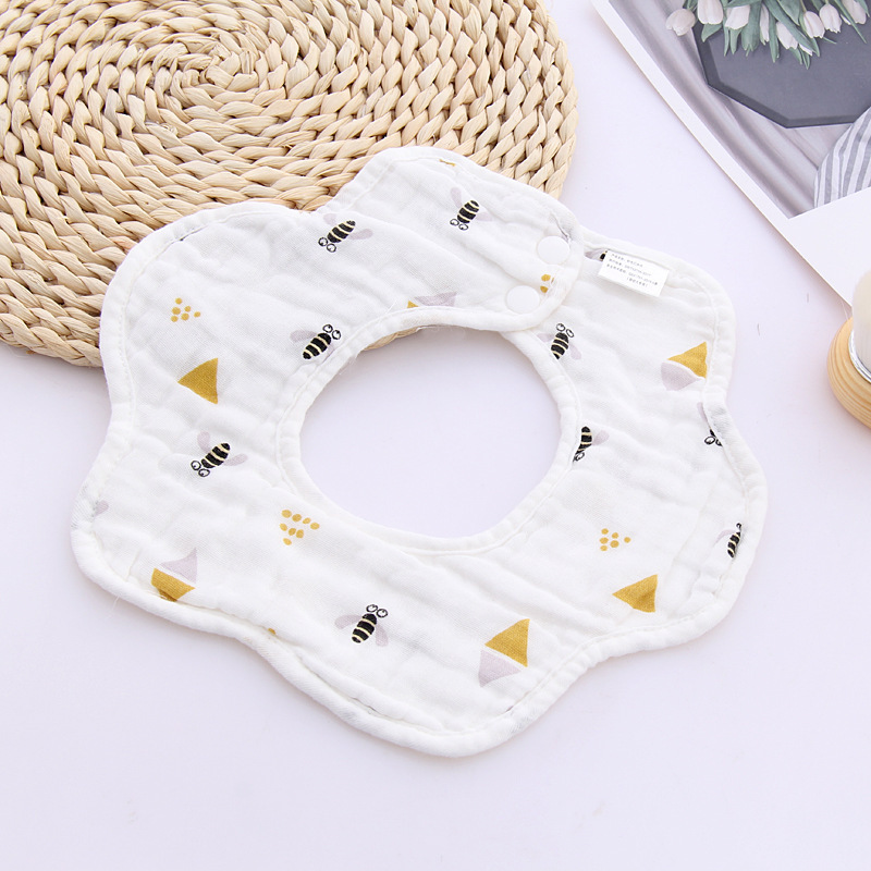 Newborn Baby Cartoon HoneyBee Print Bib-kissminis