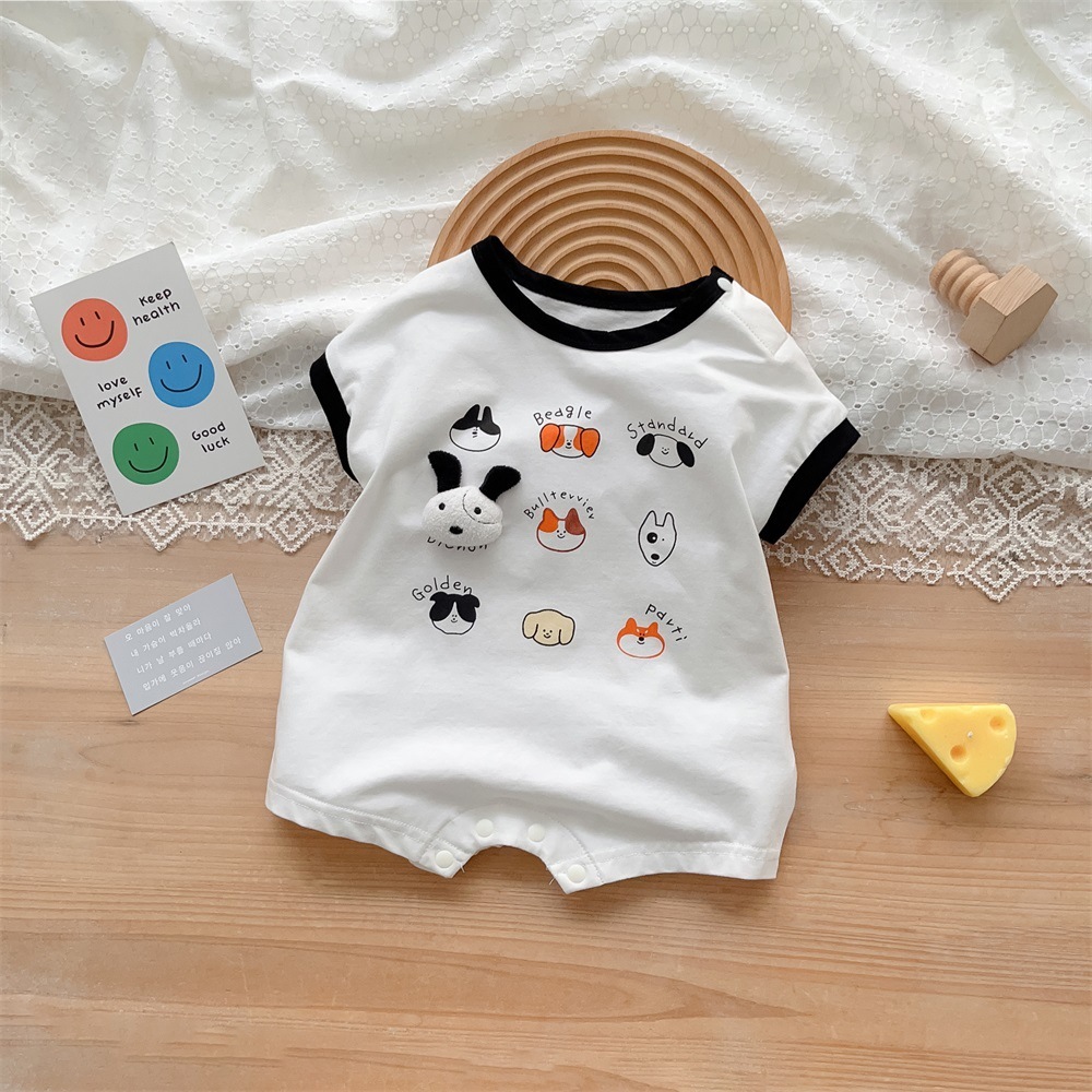 Baby Boy/Girl Pet Cartoon Printed Romper-kissminis
