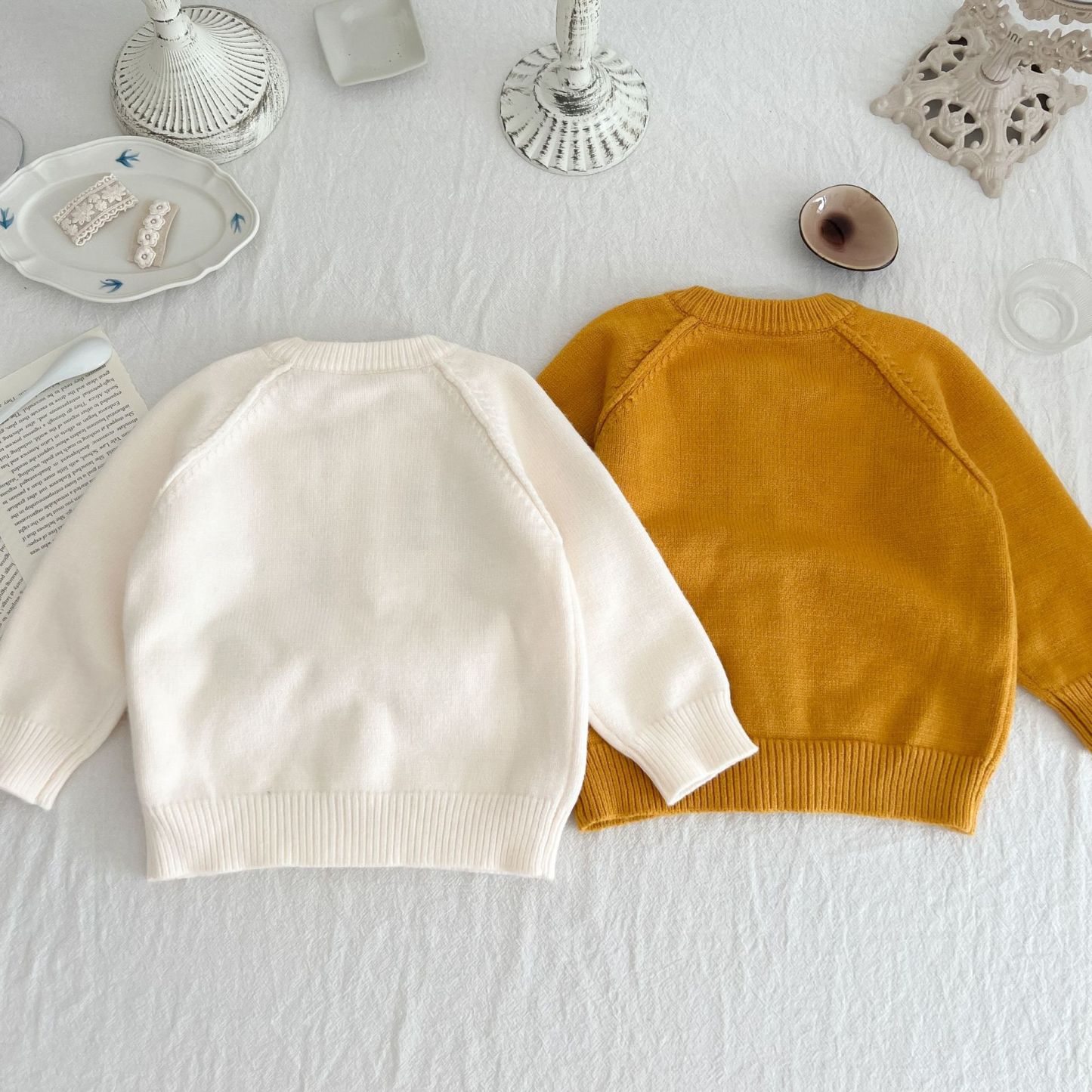 Baby Heart and Letter Graphic Knitted Cardigan-kissminis