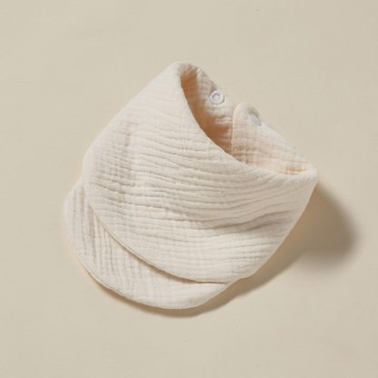 Newborn 6 Layers Wrinkle Square Solid Bib