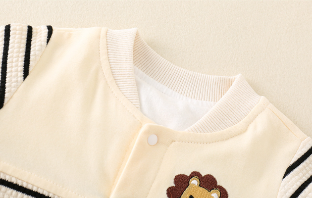 Baby Boy Cute 3D Lion Embroider Long Sleeve Romper-kissminis