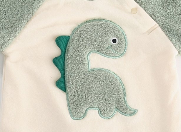 Winter Fleece Baby Boy/Girl Dinosaur Print Long Sleeve Romper-kissminis