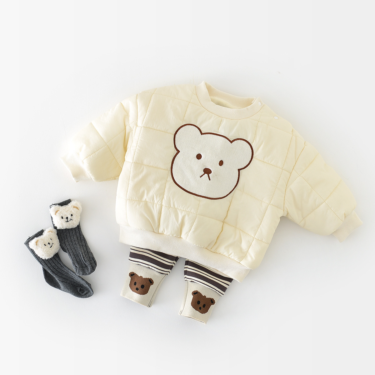 Winter Baby Boy/Girl Bear Pattern Long Sleeve Pullover Sweater-kissminis
