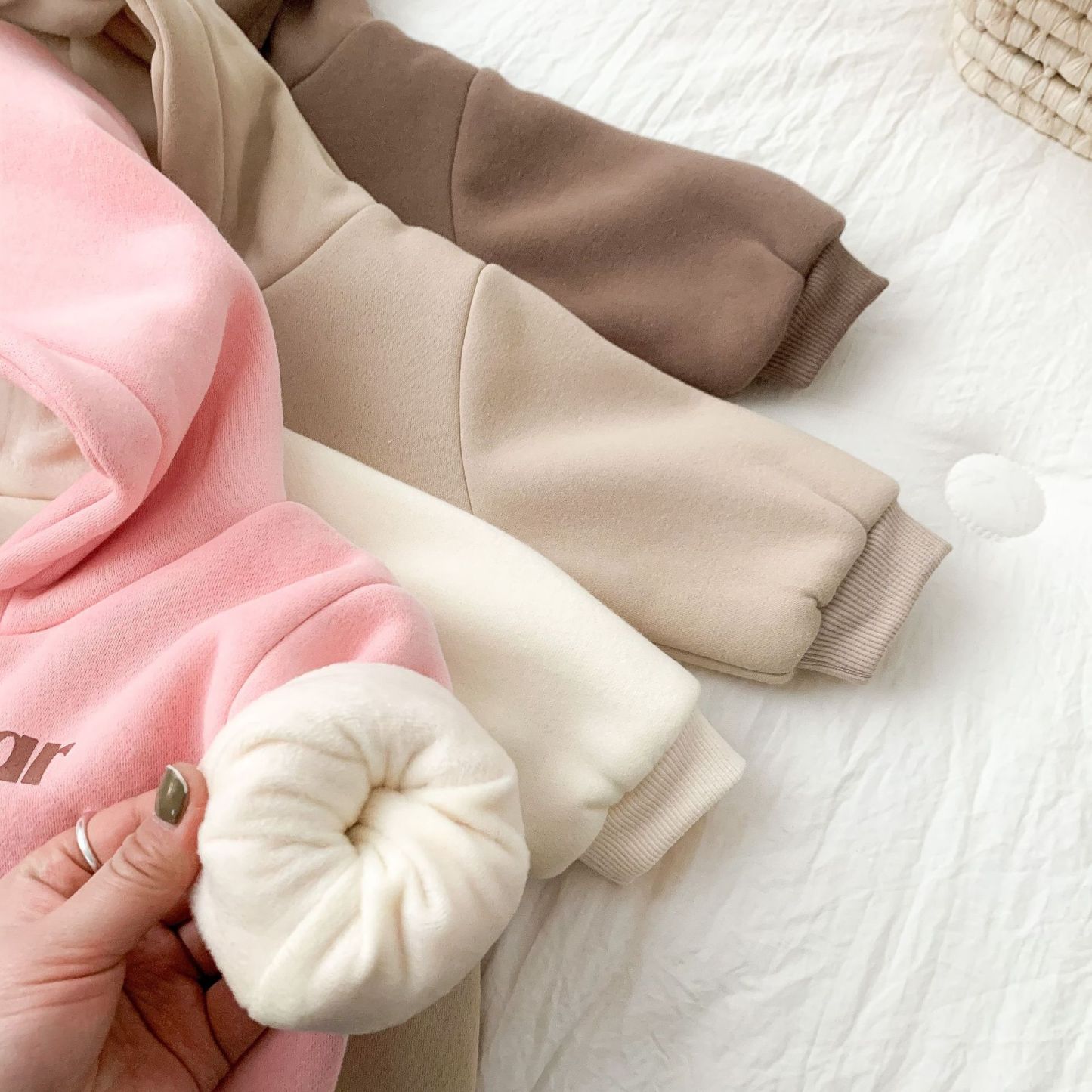 Baby Bear and Letter Pattern Solid Color Hooded Romper-kissminis