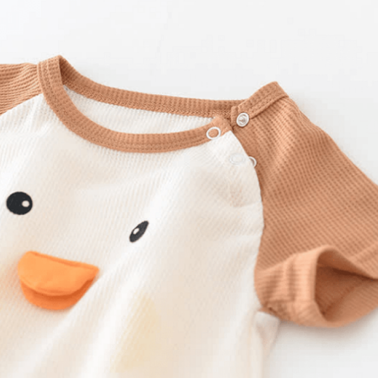 Baby Boy/Girl Wacky 3D Duck Crewneck Short Sleeve Romper