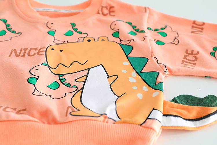 Allover Cartoon Dinosaur Pattern Two Piece Set-kissminis
