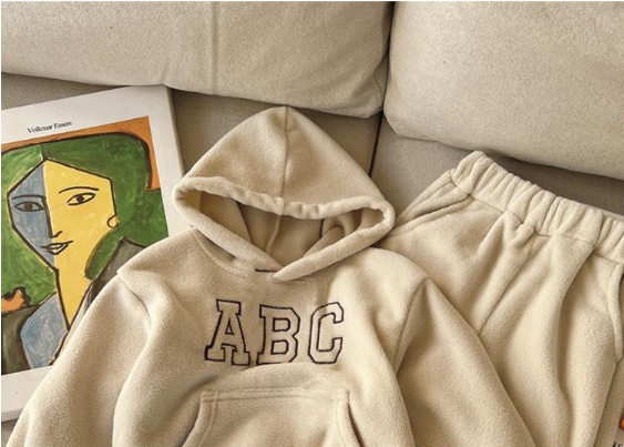 2pcs Toddler Boy/Girl "ABC" Print Ins Style Solid Color Long Sleeves Hooded Sweatshirt and Pants Set-kissminis