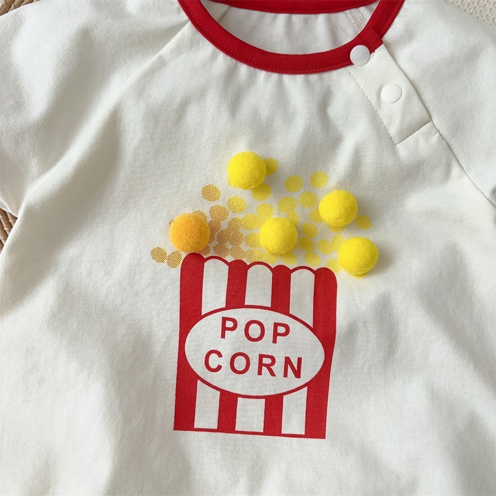 Baby Boy/Girl Pop Corn Printed Bodysuit-kissminis