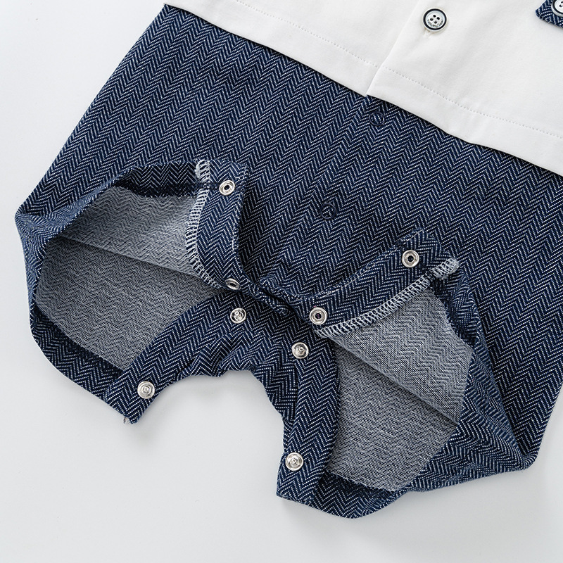 Baby Boy Little Gentleman Necktie Romper -kissminis