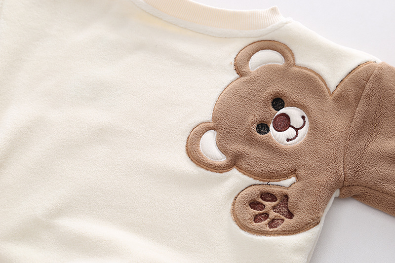 Toddler Boy/Girl Solid Color Cute Bear Two Piece Set-kissminis