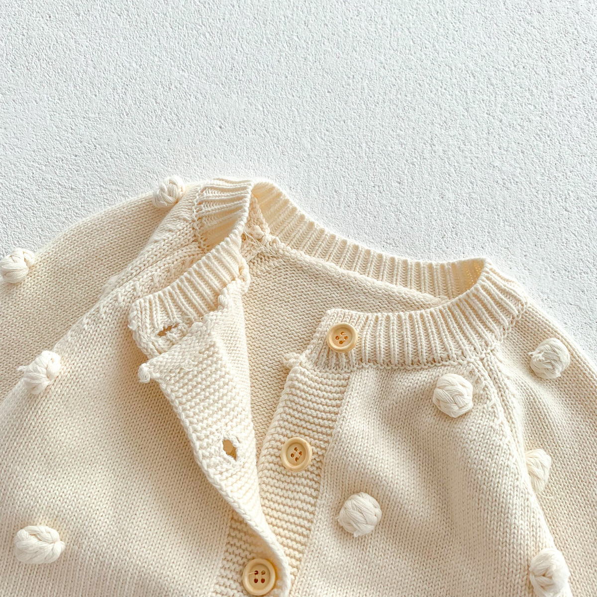 Baby Boy/Girl Handmade Ball Long Sleeve Cardigan Sweater-kissminis