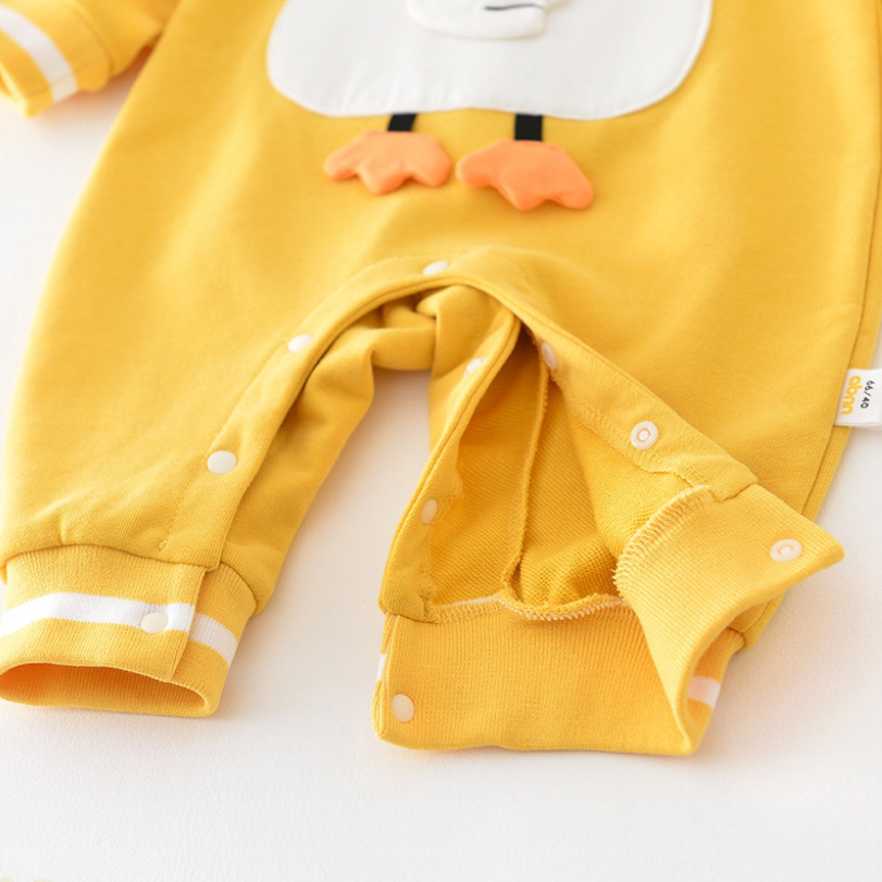 Baby Cute Duck Graphic Long Sleeve Romper and Sweatshirt-kissminis