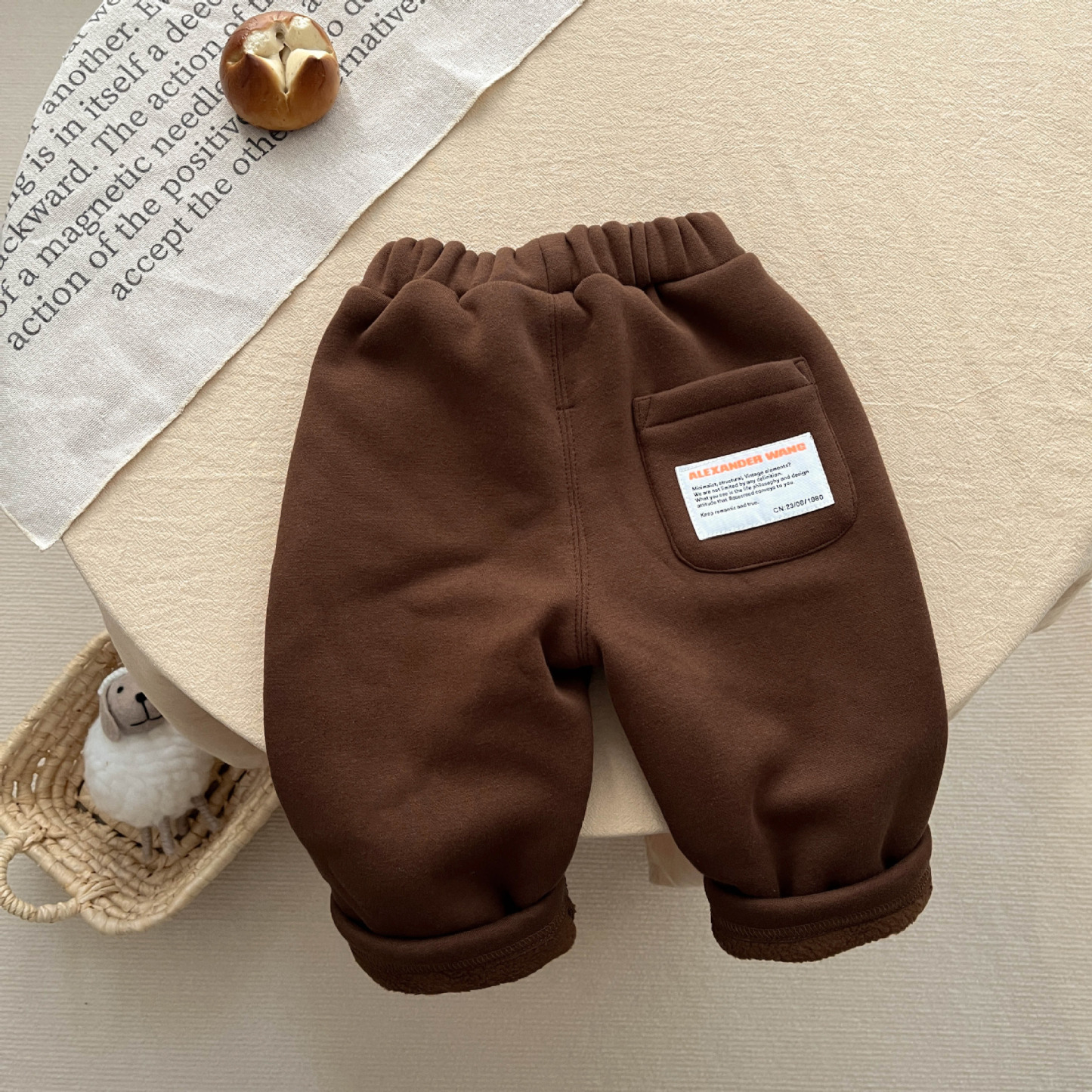 Baby Toddler Boy/Girl Winter Thicken Solid Color Long Pants -kissminis
