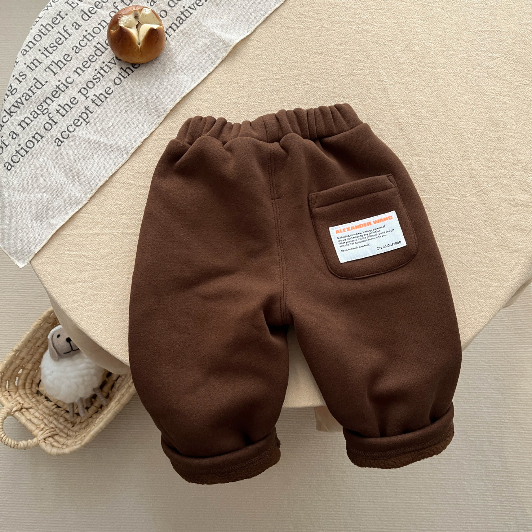 Baby Toddler Boy/Girl Winter Thicken Solid Color Long Pants -kissminis