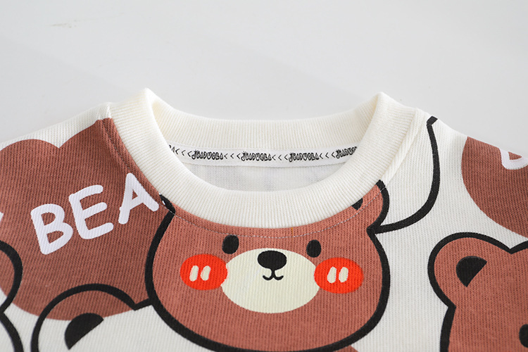Allover Cartoon Bear Pattern Two Piece Set-kissminis