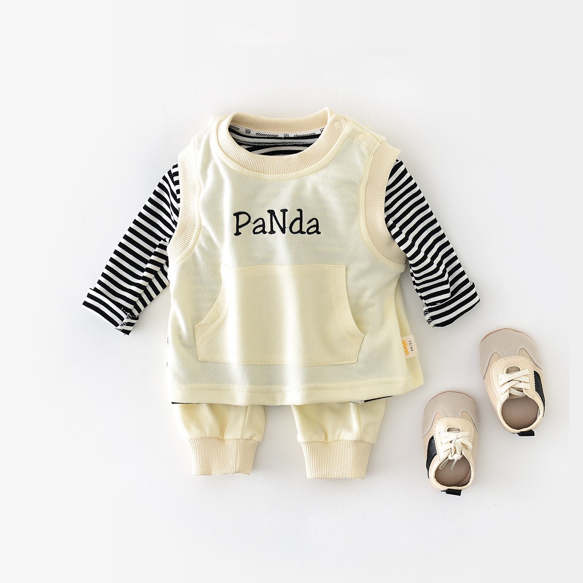 2pcs Baby Girl/Boy Simple Letter Tank Top & Pants Set-kissminis