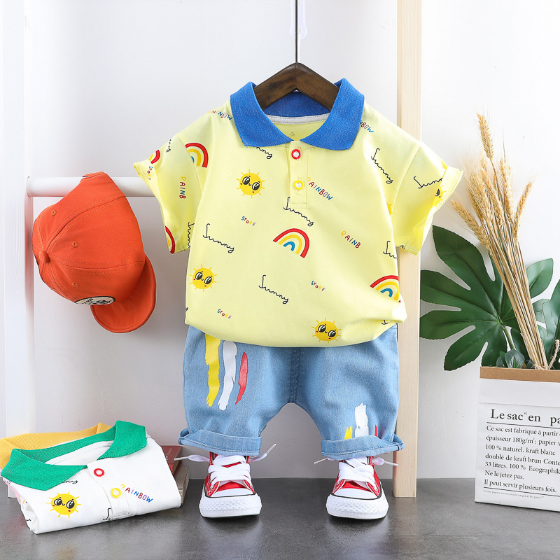 2pcs Toddler Rainbow Pattern Sweatshirt and Pant Set-kissminis