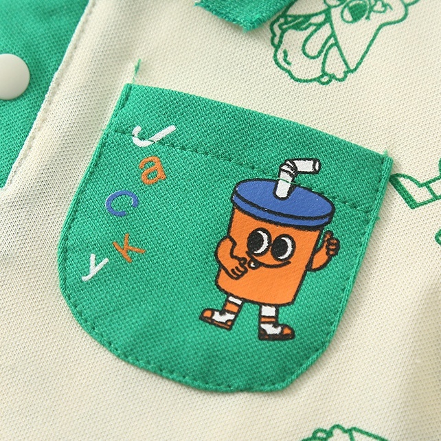 Baby Cute Cartoon Print Bodysuit-kissminis