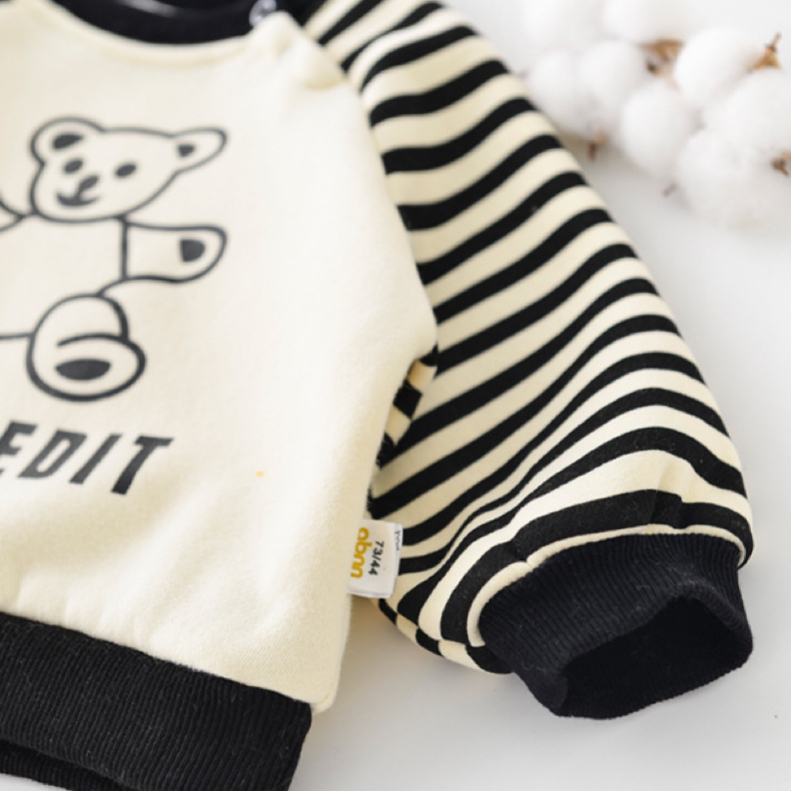 Baby Boy/Girl Bear Stripe Pattern Long Sleeve Pullover Sweater-kissminis