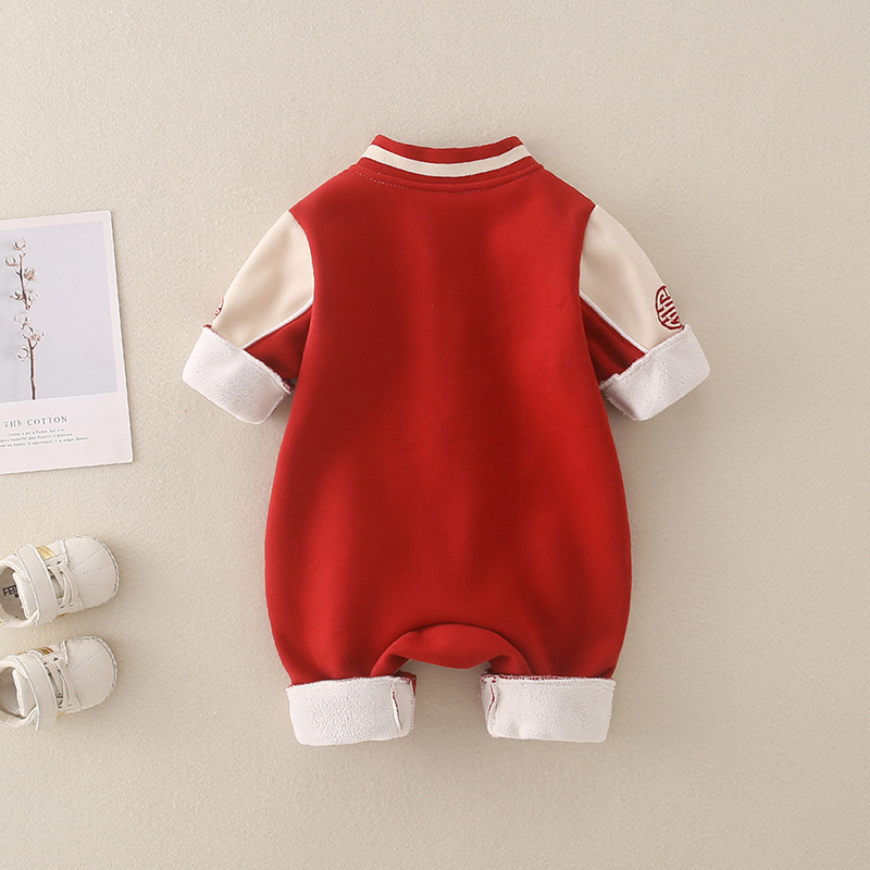Baby Boy/Girl Famous Ethnic Style Thin Velvet Romper-kissminis