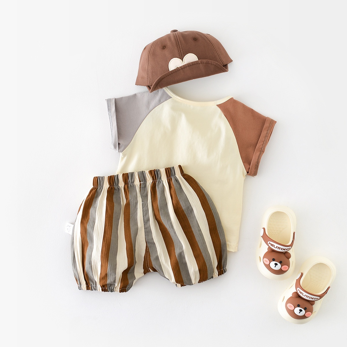 2pcs Baby Boy/Girl Bear Print T-shirt with Pant Set-kissminis