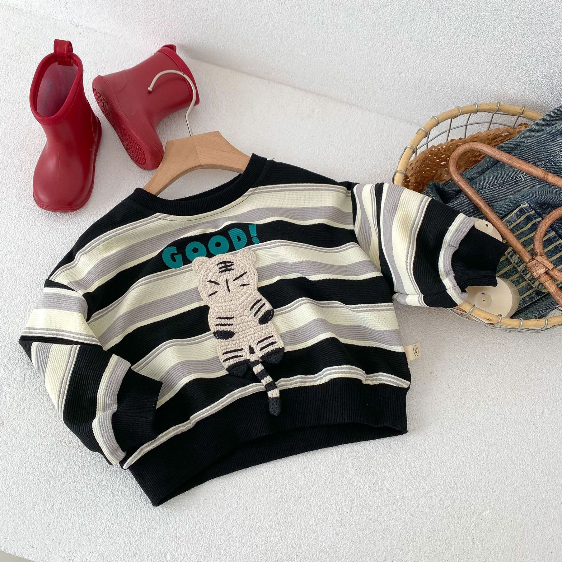 Baby Boy"Good"Long Sleeve Sweatshirt-kissminis
