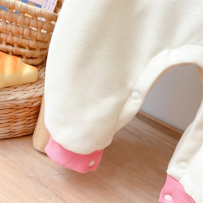 Baby Girl Rabbit and Carrot Patch Long Sleeve Romper-kissminis