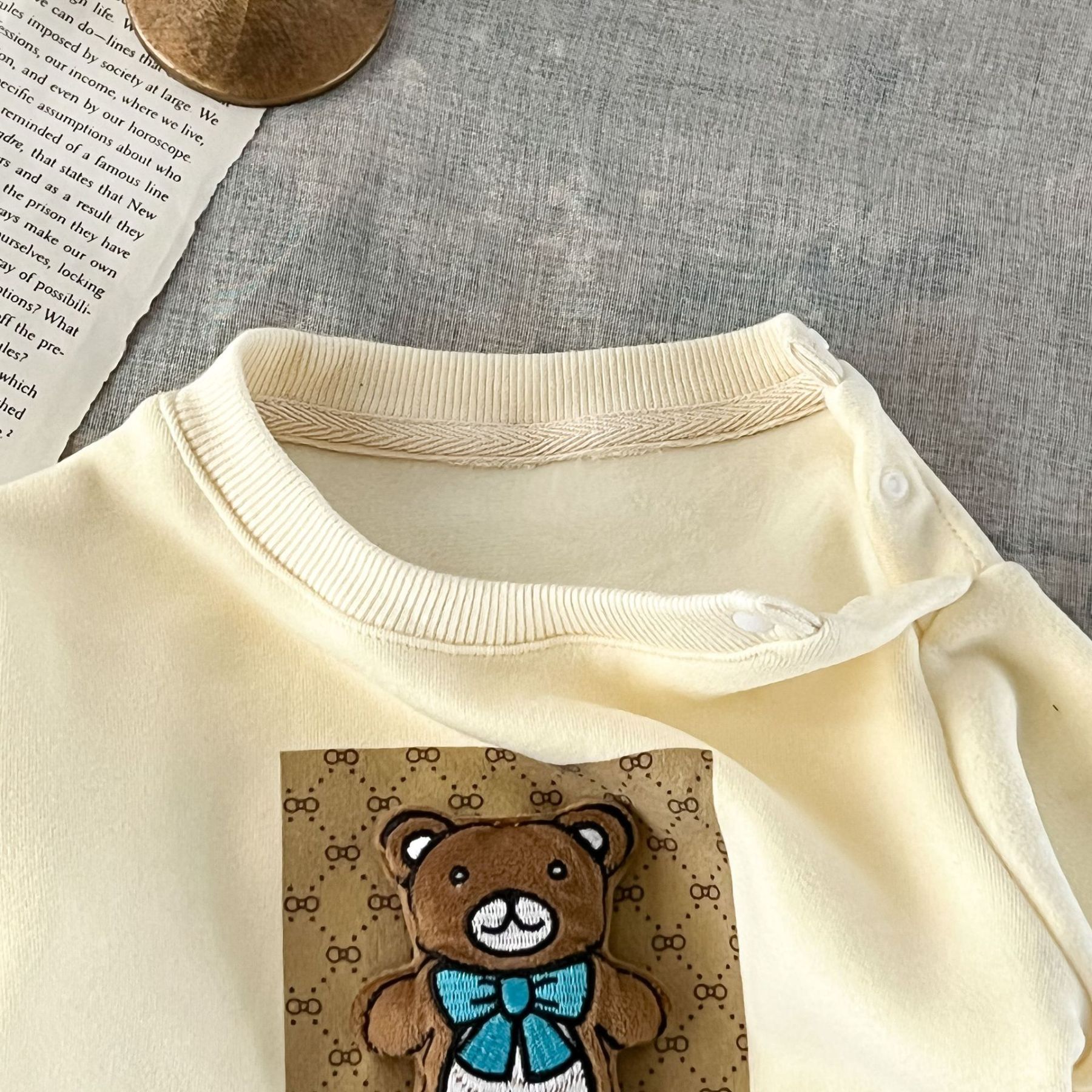 Winter Baby Shaker Fleece Bear Graphic Sweatshirt and Pant Set-kissminis