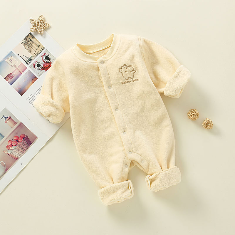 Baby Winter Fleece Rabbit Pattern Romper-kissminis