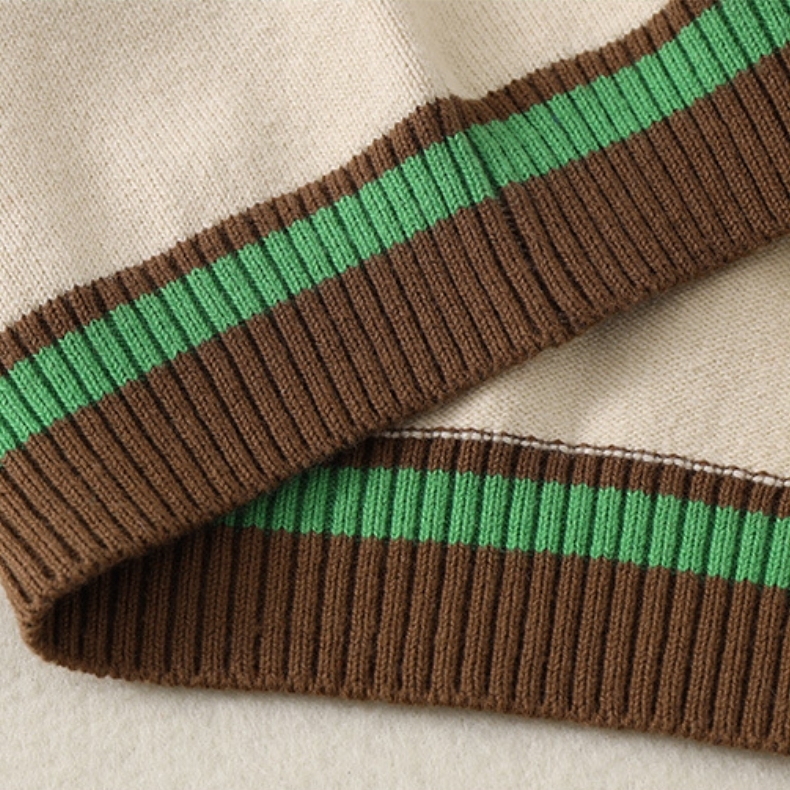 Baby Boy Bar Code Patch Block Color Long Sleeve Knitted Coat-kissminis