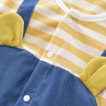 Baby Boy 95% Cotton Front Stripe Panel Cute Tiger Romper