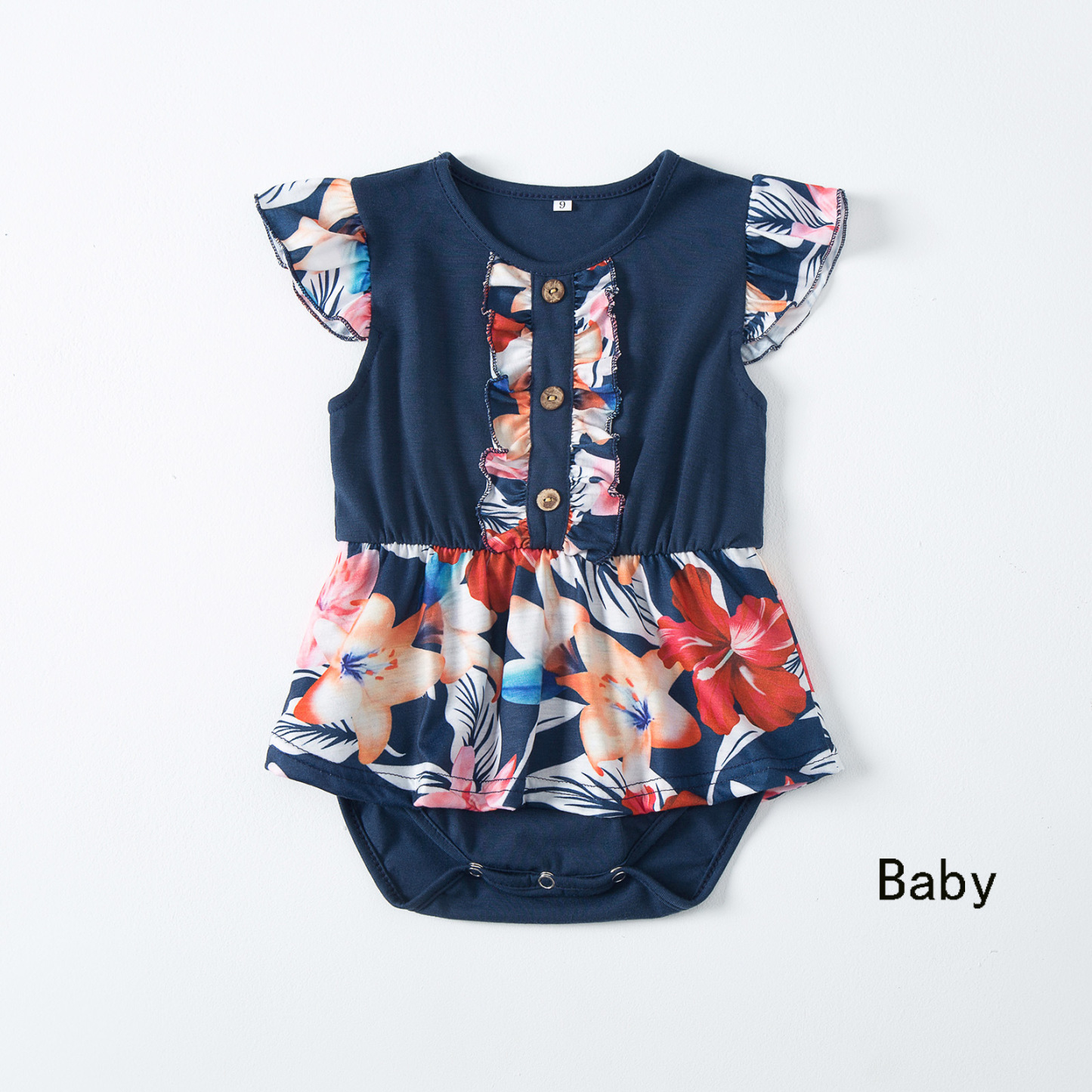 Family Matching Floral Print Bodysuit Sweatshirt-kissminis