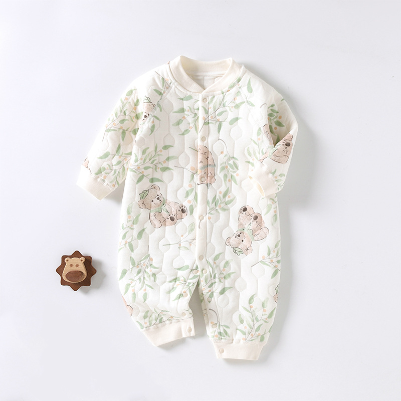 Spring Pure Cotton Baby Animals Print Romper-kissminis