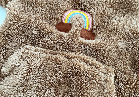 Baby Boy/Girl Cute Bear Design and Rainbow Pattern Fluff Long Sleeve Hooded Romper-kissminis