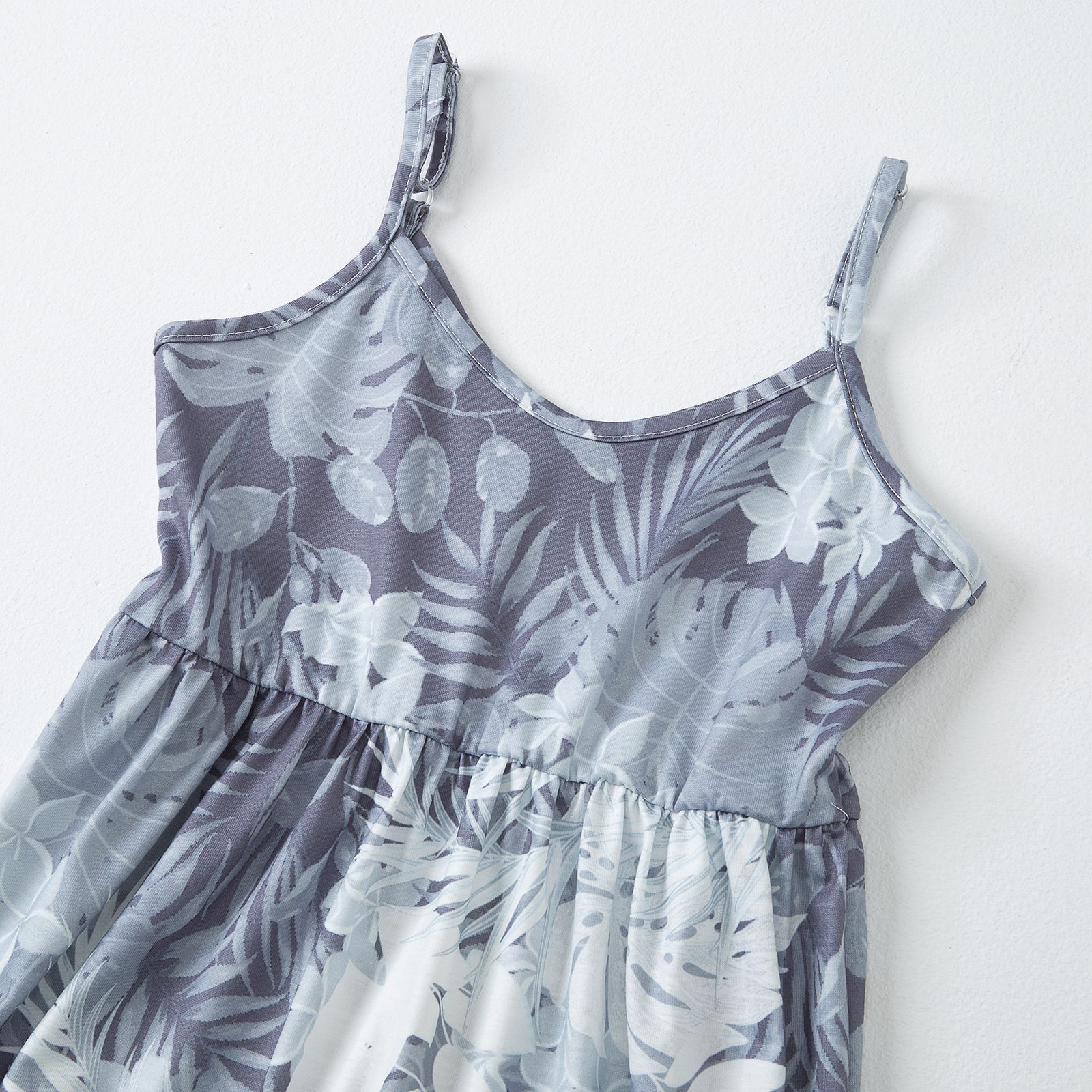 Family Matching Floral Print Grey Bodysuit Sweatshirt-kissminis