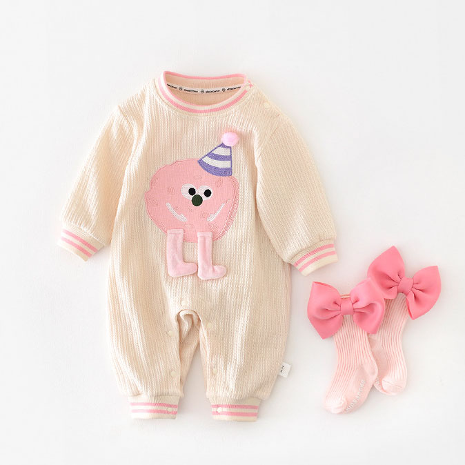 Cartoon Nnitted Rice Jacquard Romper-kissminis