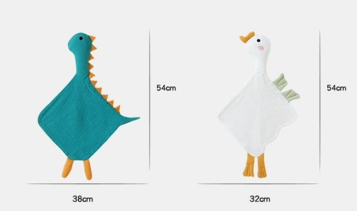 Cotton Gauze Swan Dinosaur Chewable Soothing Doll-kissminis