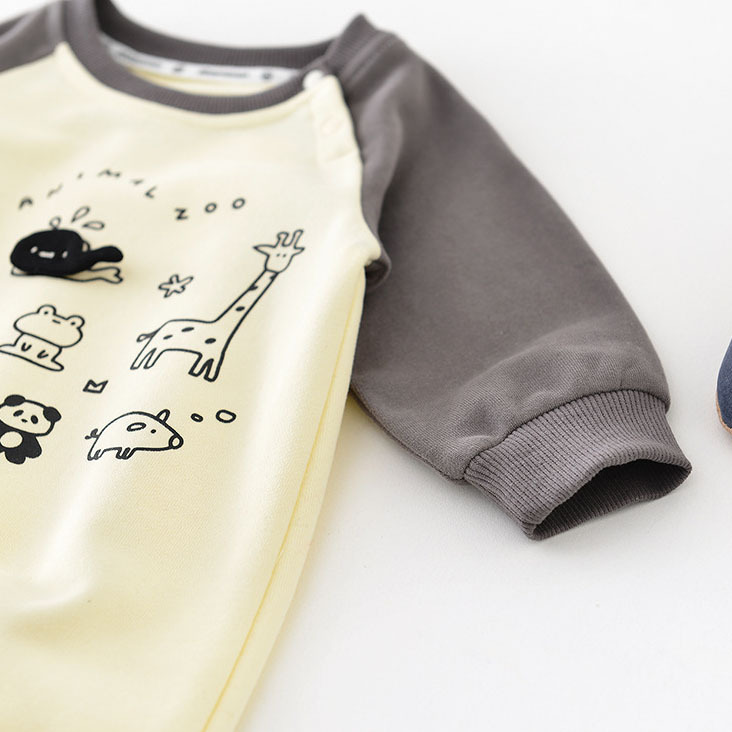 Small Animal Print Baby Solid Color Romper-kissminis