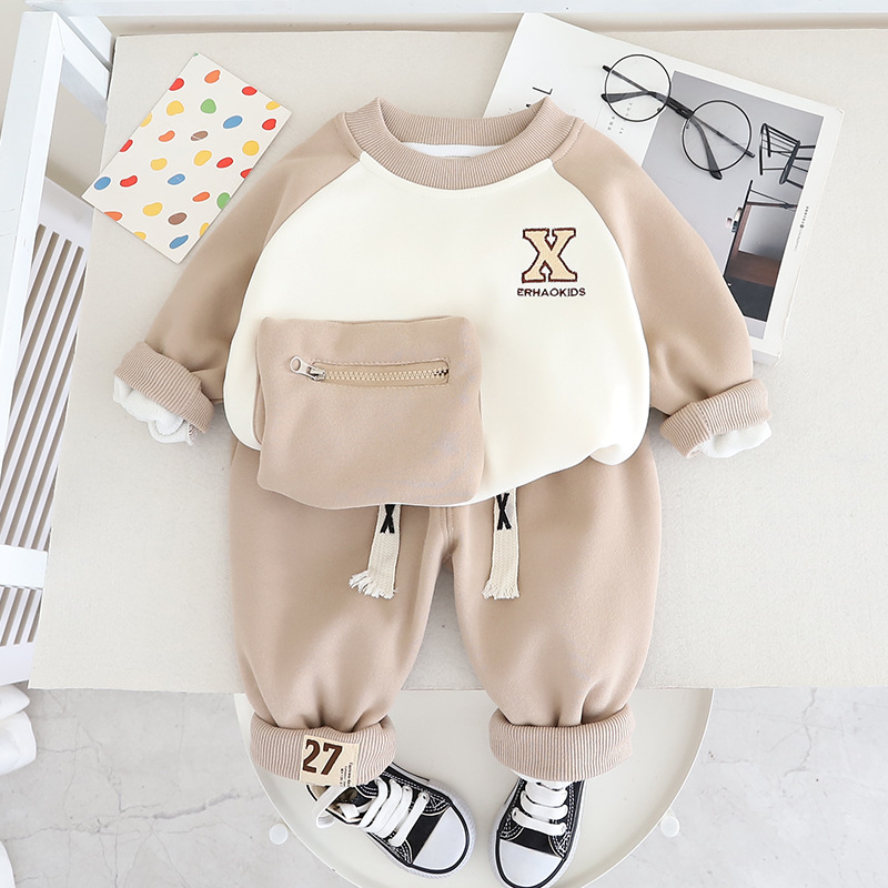Toddler Boy/Girl X-shaped Pocket Two Piece Set-kissminis
