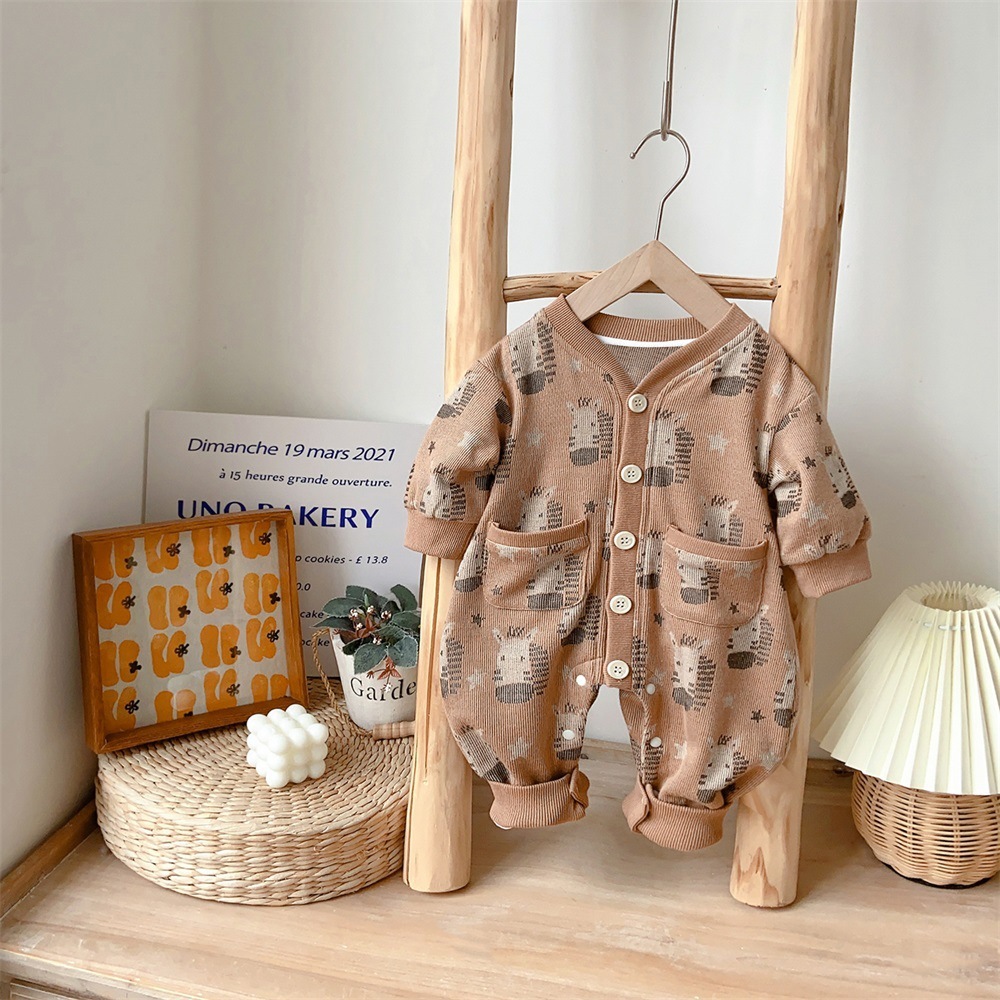 Newborn Baby Boy/Girl Zebra Pattern Long Sleeve Romper-kissminis