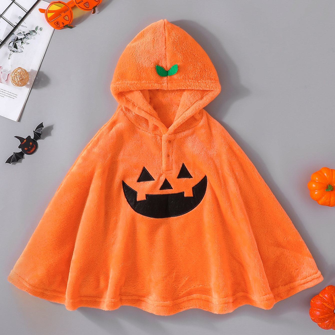 Baby/Toddler Halloween Pumpkin Hooded Cloak-kissminis