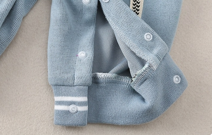 Baby Boy/Girl Mock Two Pieces Collegiate Style Knit Long Sleeve Romper-kissminis