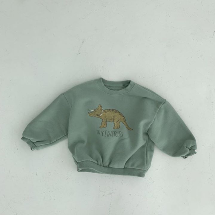 Baby Boy/Girl Dinosaur Pattern Ins Style Solid Color Long Sleeves Hooded Sweatshirt -kissminis